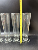 4 Libbey Stockholm 14 oz Pilsner Beer Glasses, Heavy Footed Base- 9 1/4” Tall