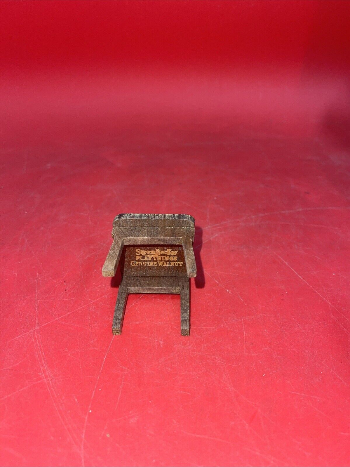 Strombecker Playthings 3 Pc Genuine Walnut Dining Room Items 1:12 dollhouse