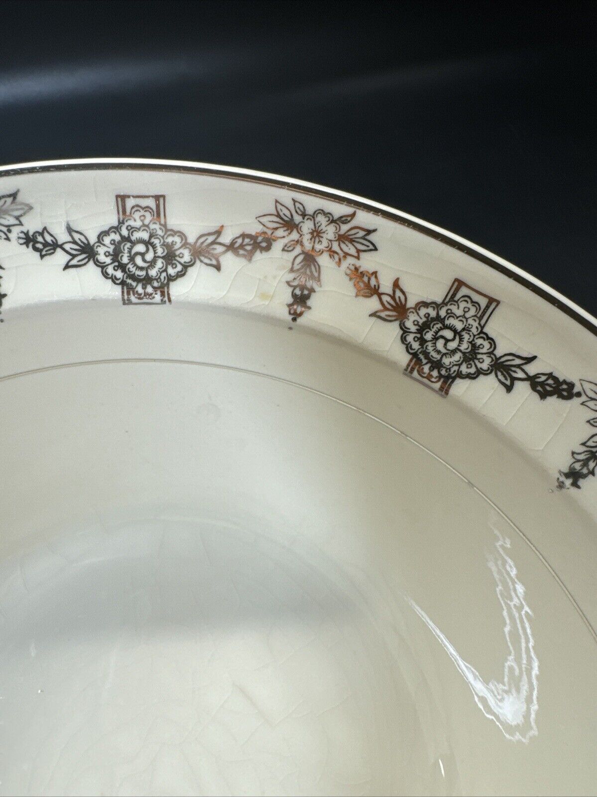 Vntg Taylor Smith Taylor USA VEGETABLE Bowl Pattern Platinum