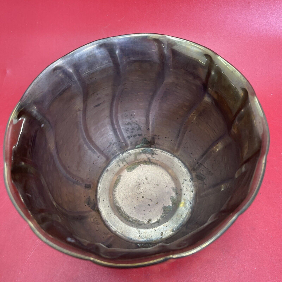 Vintage Solid Brass Round Planters Set 3pc Different Designs
