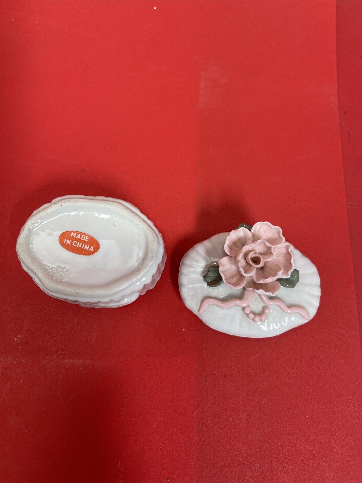 Lot Of (3) Porcelain Floral Jewelry Dishes With Lids