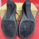 Michael Kors Black Patent Leather 3” Wedge Sandals Size 8