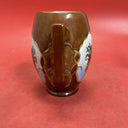 VIENNA AUSTRIA Factory of Count Thun MUG VASE BROWN ,Rooster Antique around 1890