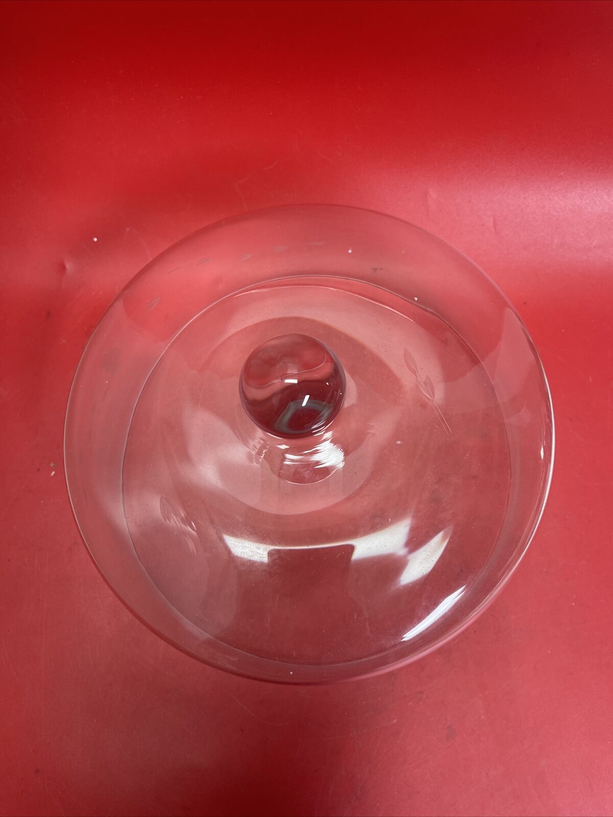 Vintage Scalloped Cake Plate /  Stand and Clear Cloche