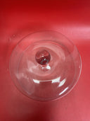 Vintage Scalloped Cake Plate /  Stand and Clear Cloche