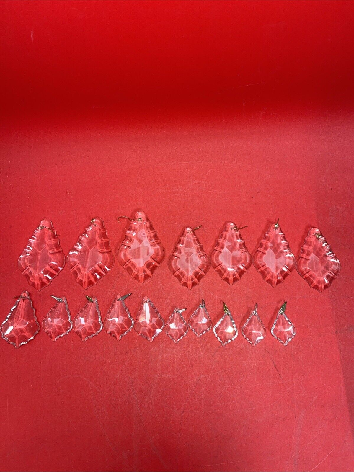 17  Vintage Antique Clear  Crystal Prisms for Chandelier #5