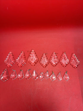 17  Vintage Antique Clear  Crystal Prisms for Chandelier #5