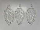 Vintage Set Of 3 Leaf Shaped Clear Glass Relish 