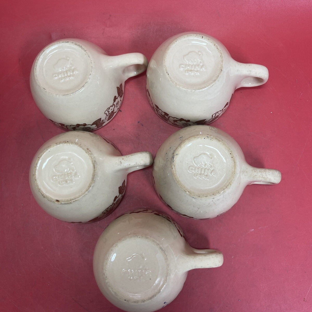 Set 5 Buffalo China USA Coffee Cup & Saucer