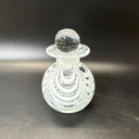 Vintage MMA art glass white feather swirl perfume bottle with stopper