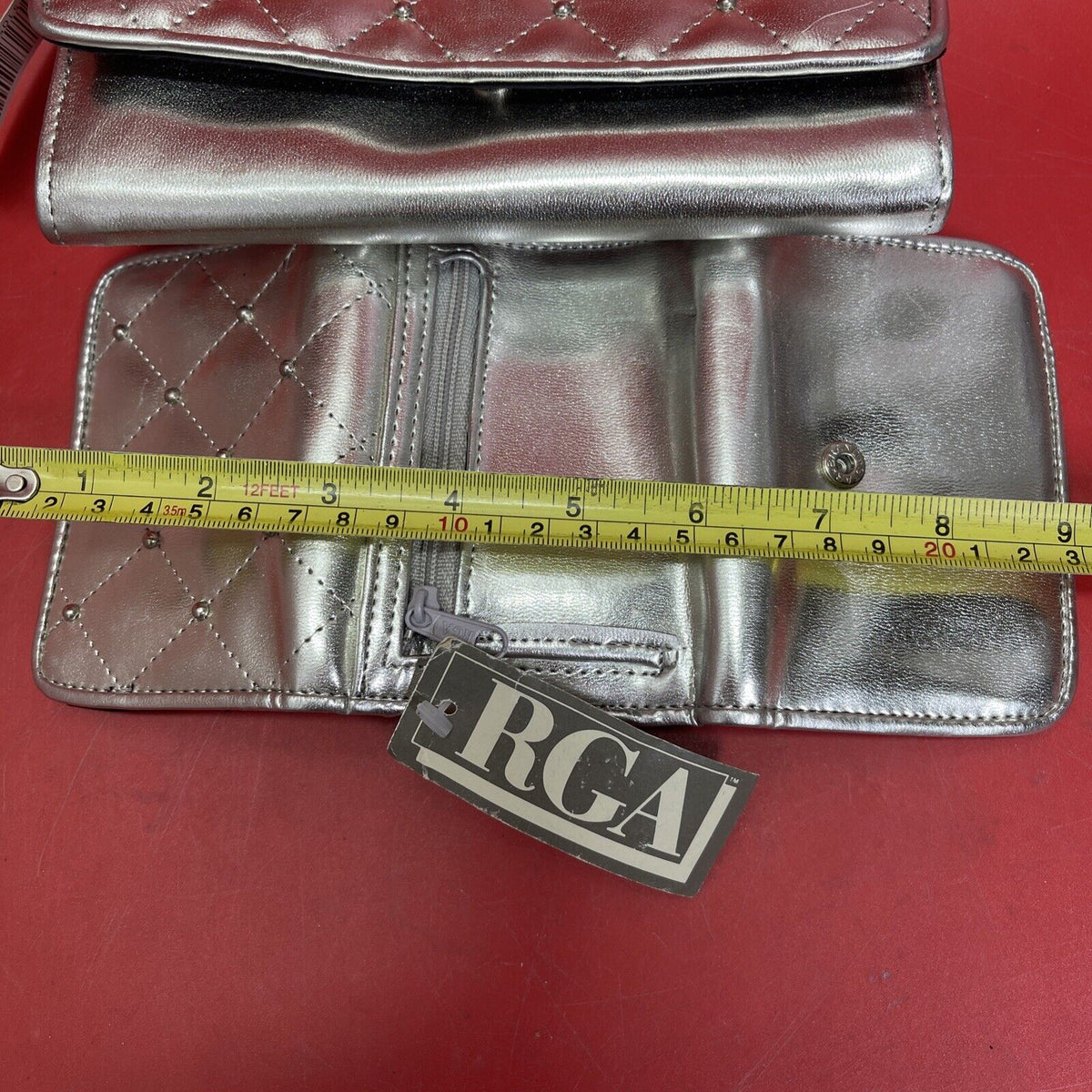Vintage Roger Gimbel Accessories Quilted Pattern Bifold Long Wallet/Clutch Lot 2