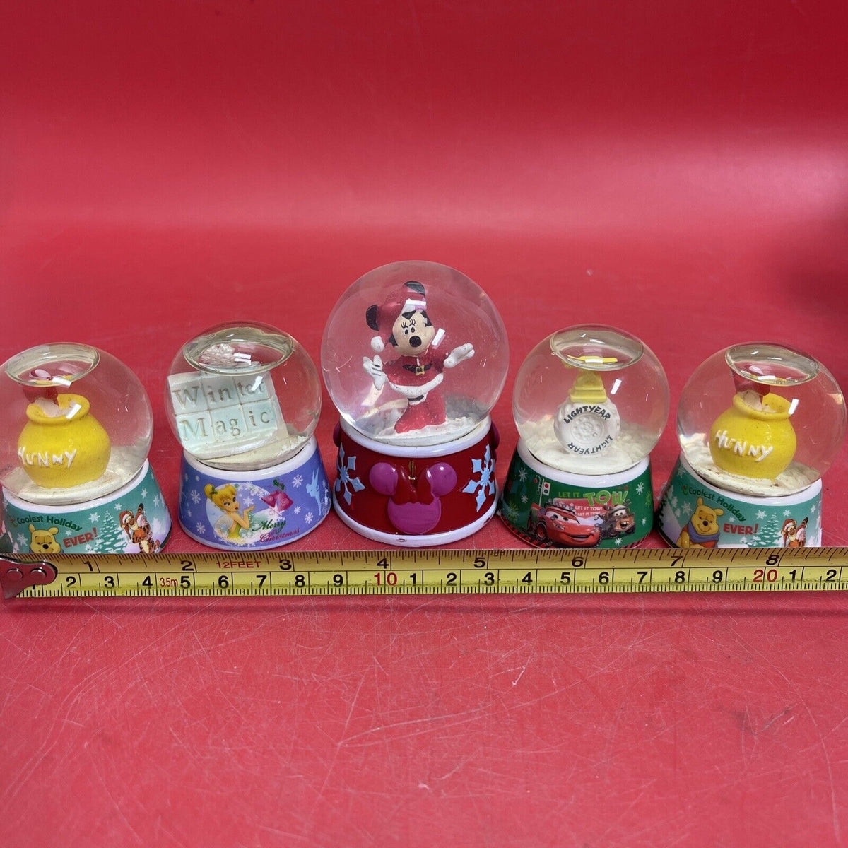 Disney Tinker Bell Winter Magic Holiday Merry Christmas Snow Globe Lot 5