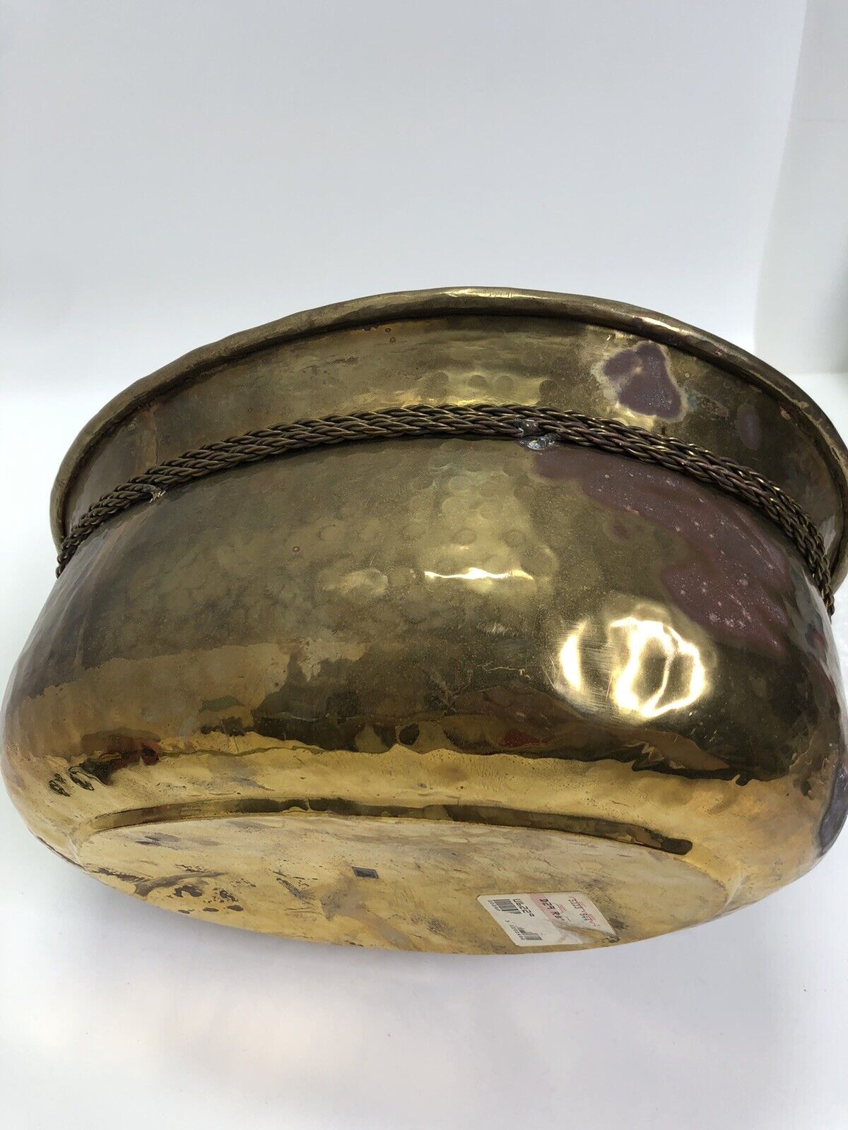 Round Solid Brass Planter w/ Rope Tassel Accent