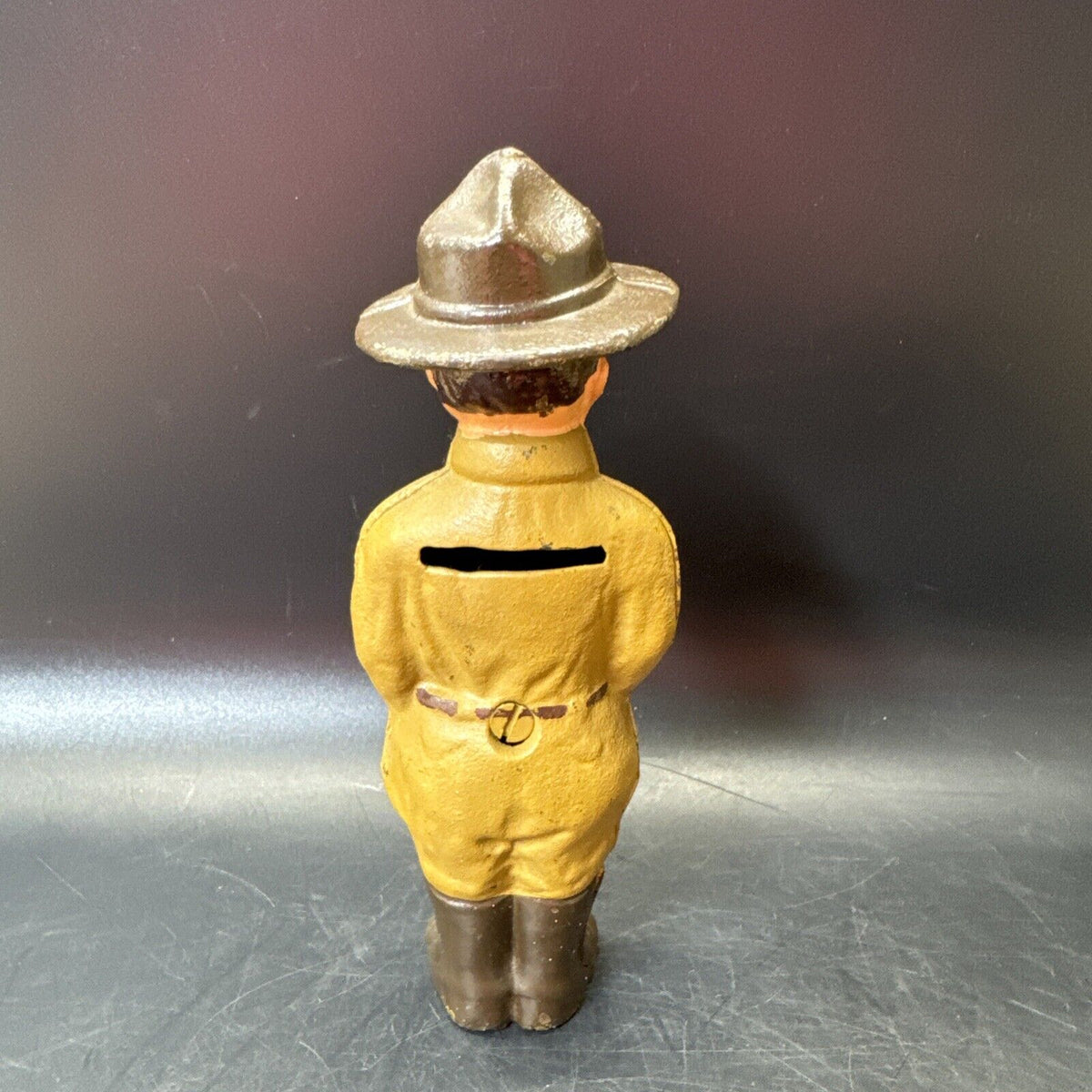 Ranger Dough Boy Solider Cast Iron Still Penny Bank