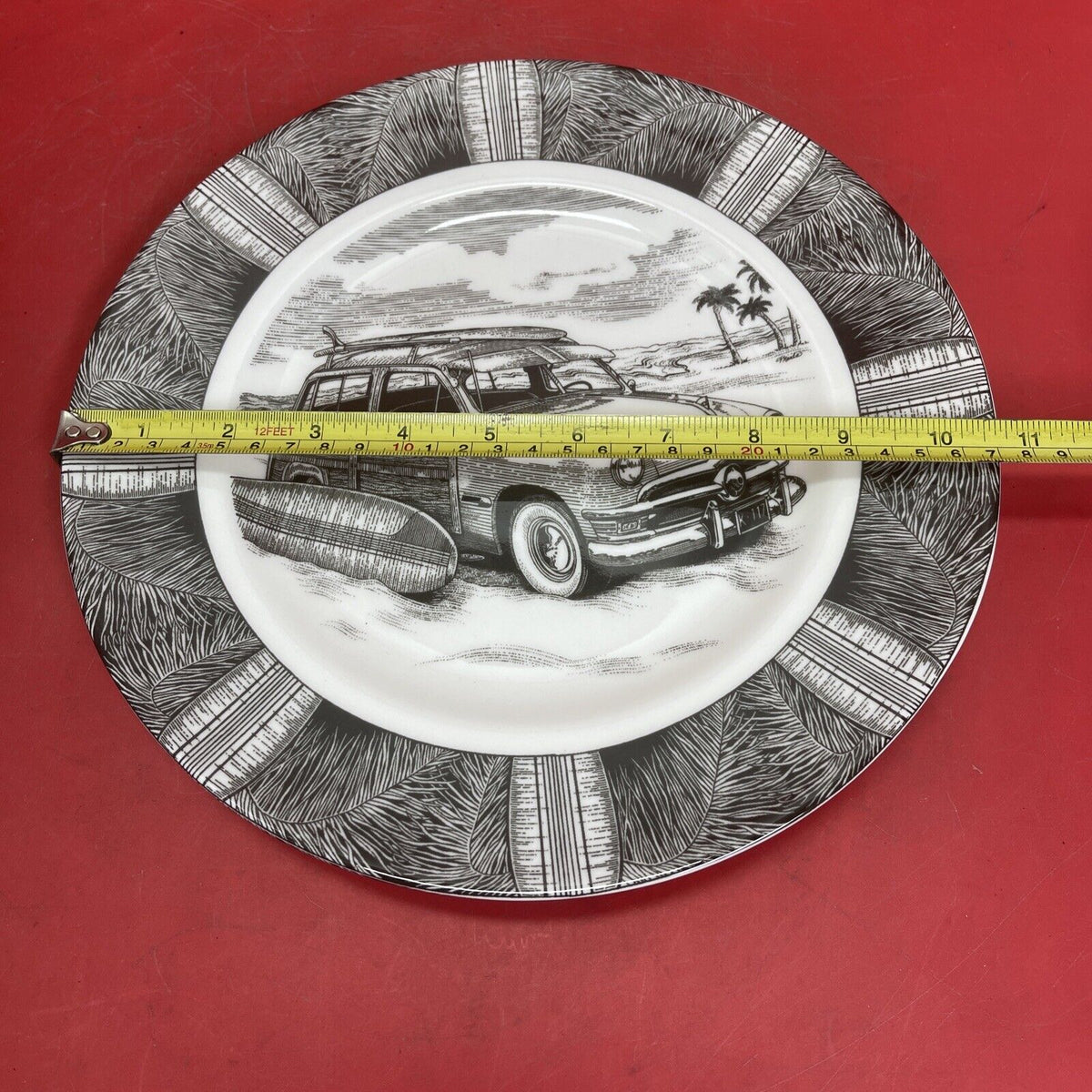 Slice of Life Surf Woody Dinner Plate 222 Fifth PTS By Marla Shega 1950Ford Lot2