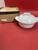 Pampered Chef -  3-Cup - Casserole Dish - White Ceramic - Lid & Dish