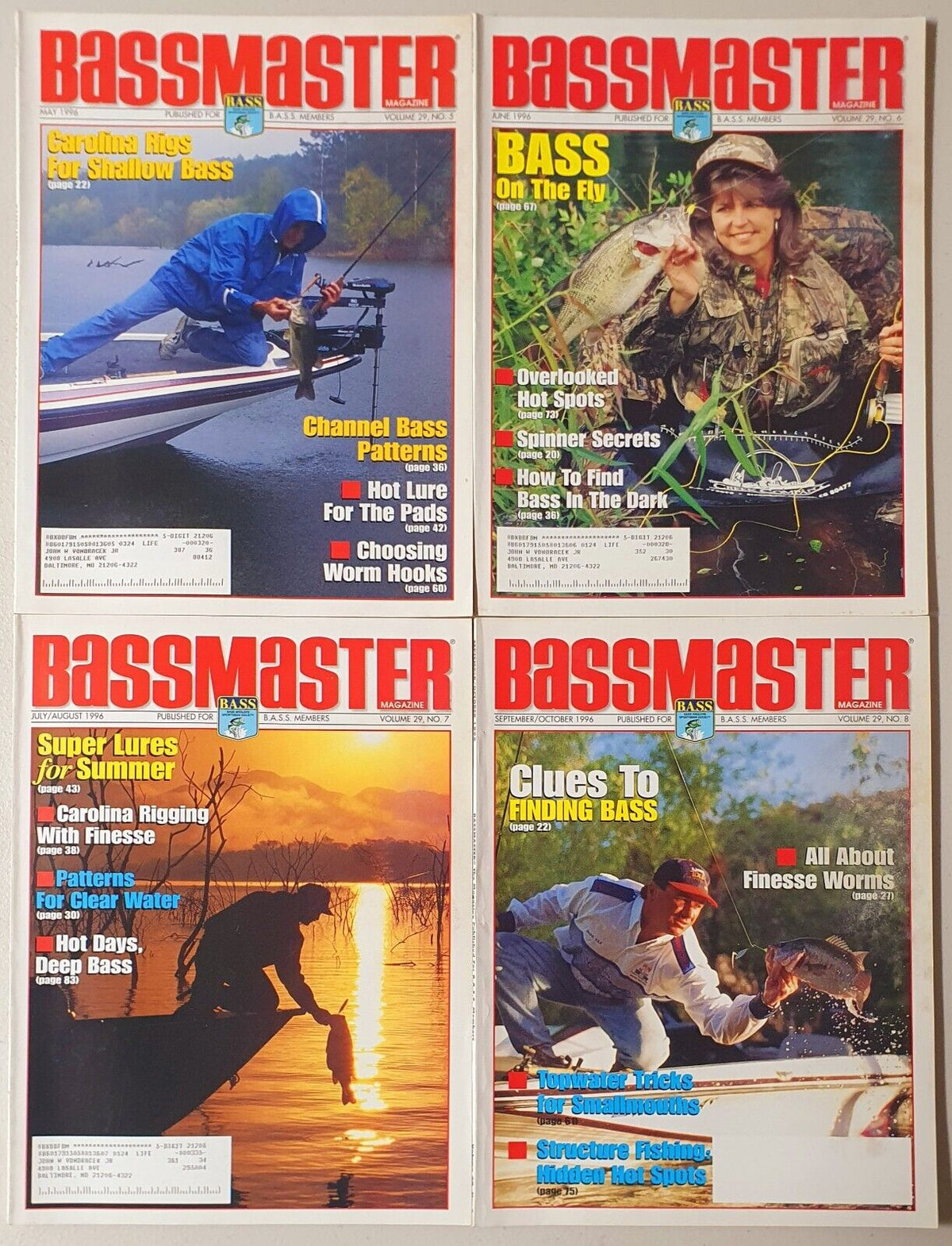 Bass Master magazine Lot of 10 Jan-Dec (1996)