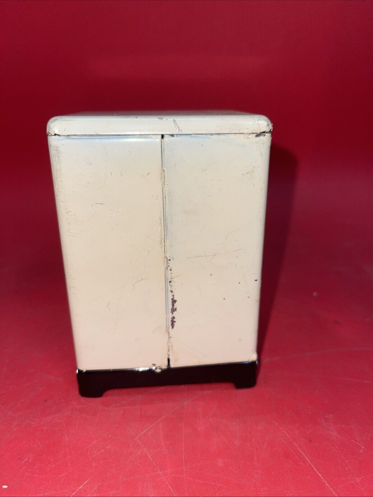 Vintage Marx Doll House Refrigerator Pretty Maid Tin Litho Toy Ice Box Fridge