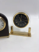 Howard Miller Rosewood Arch Mantle/Tabletop Clock Set of 2 Untested
