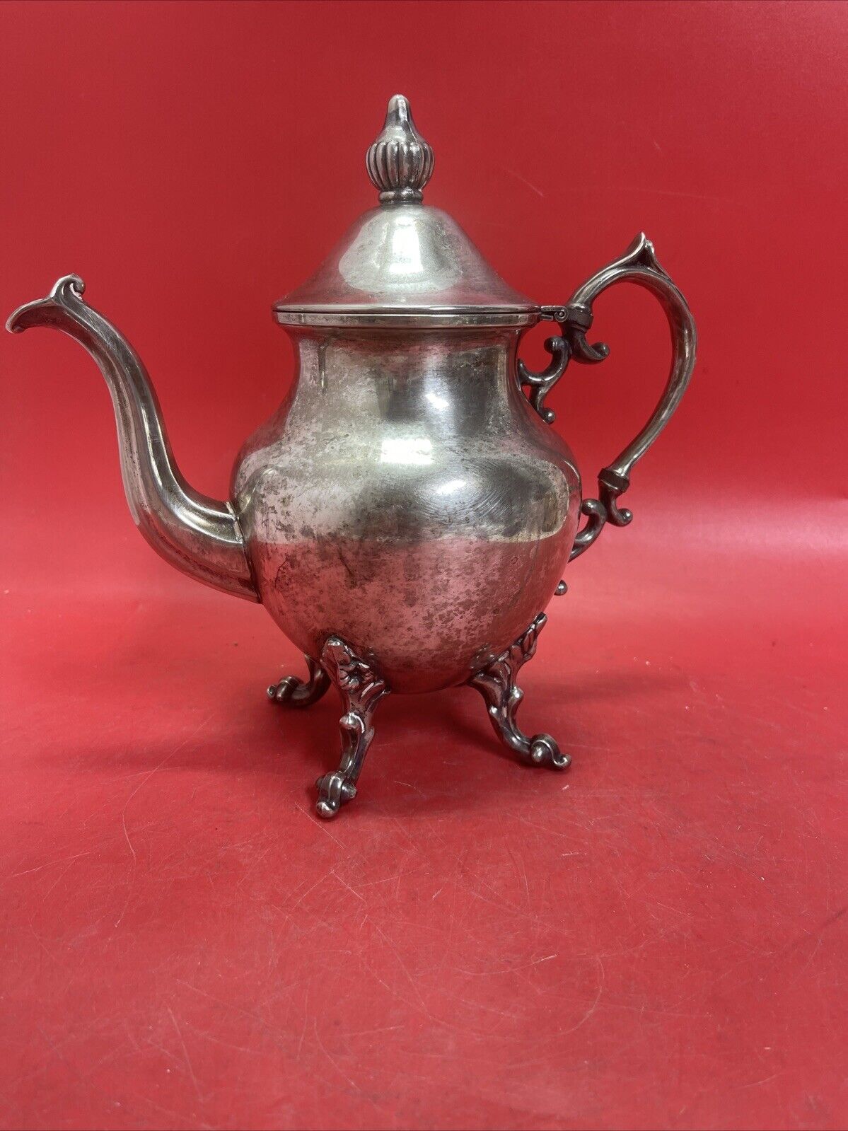 Vintage Birmingham Silver Company BSC Tea/Coffee Pot Silver on Copper