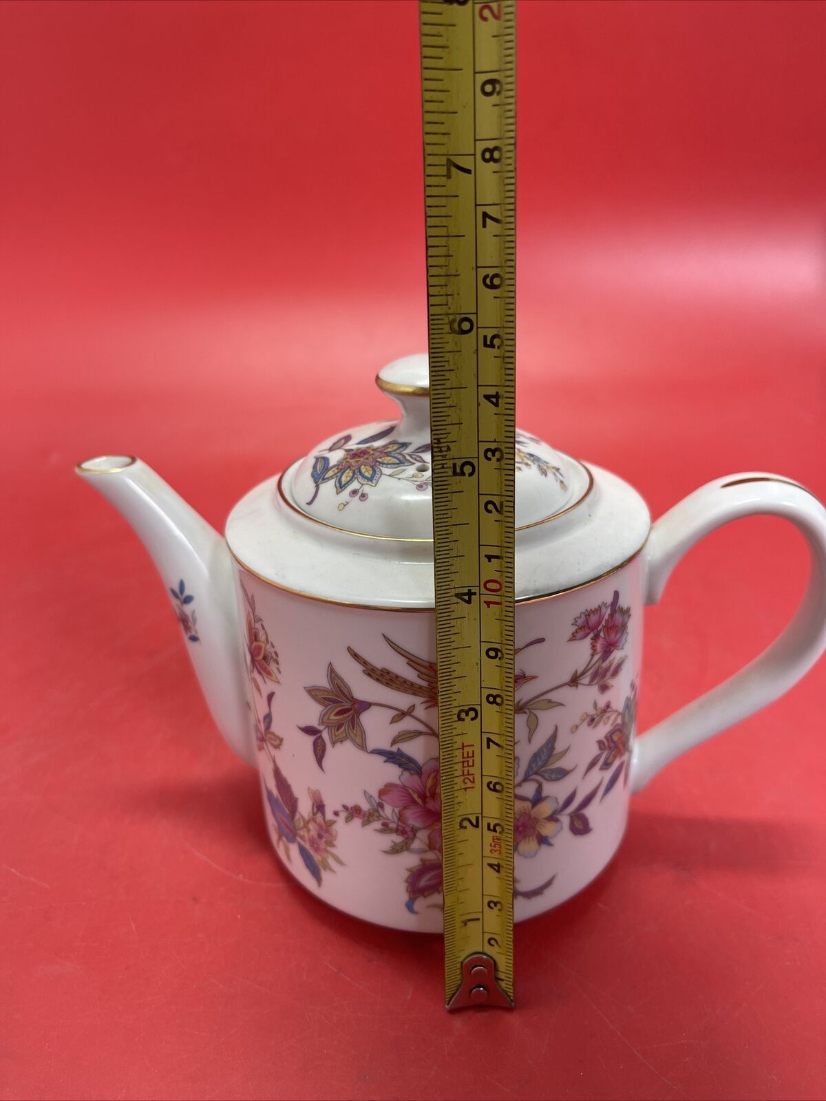 Beautiful Takahashi Japanese Porcelain Birds Floral  Teapot Tea Pot MCM
