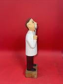 Handmade Wooden Figurine Doctor Dentist Scientist Folk Art 12"