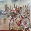 Beach Wall Art for Bathroom Decor Bathroom Pictures Bicycle Canvas Print Seas...
