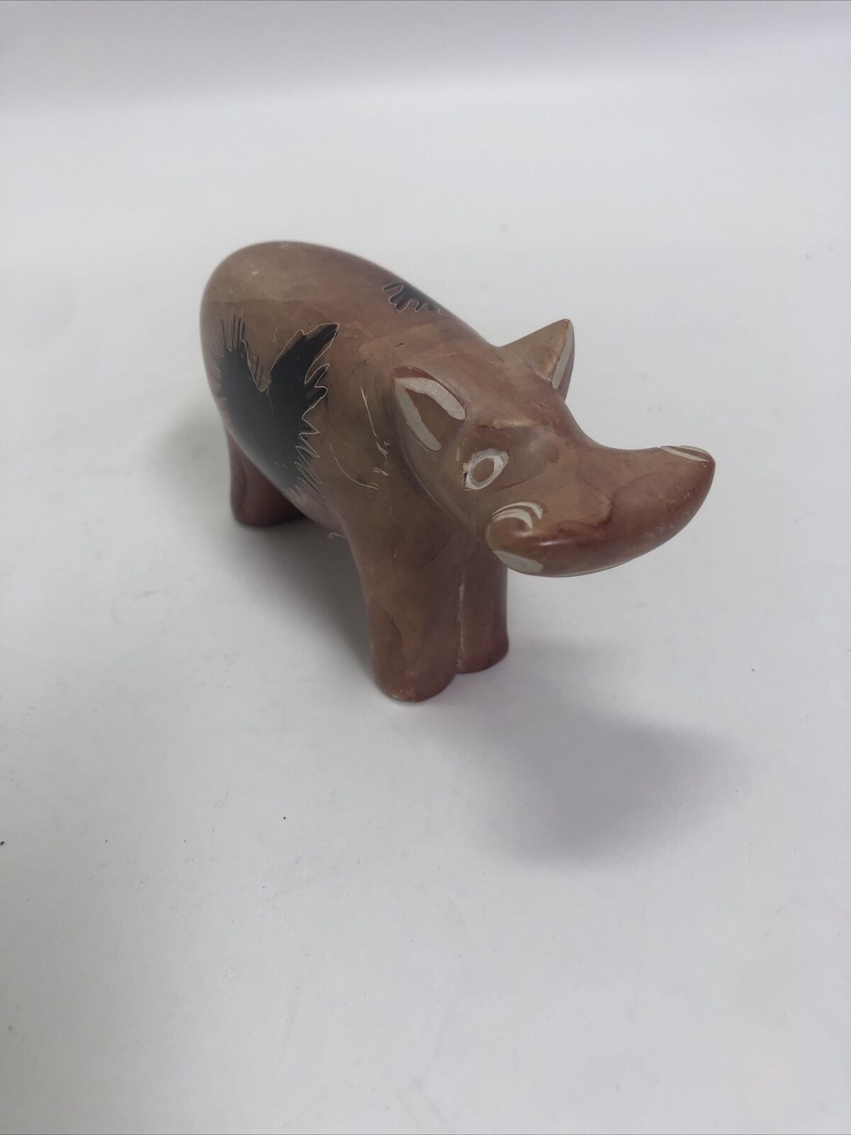 Hippo Figure Carved Stone Soapstone Hippopotamus Kenya African Decor Animal