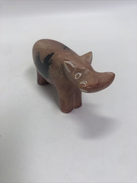 Hippo Figure Carved Stone Soapstone Hippopotamus Kenya African Decor Animal