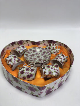Set Of Coffee Saint Valentine 12 Piece New China Porcelain