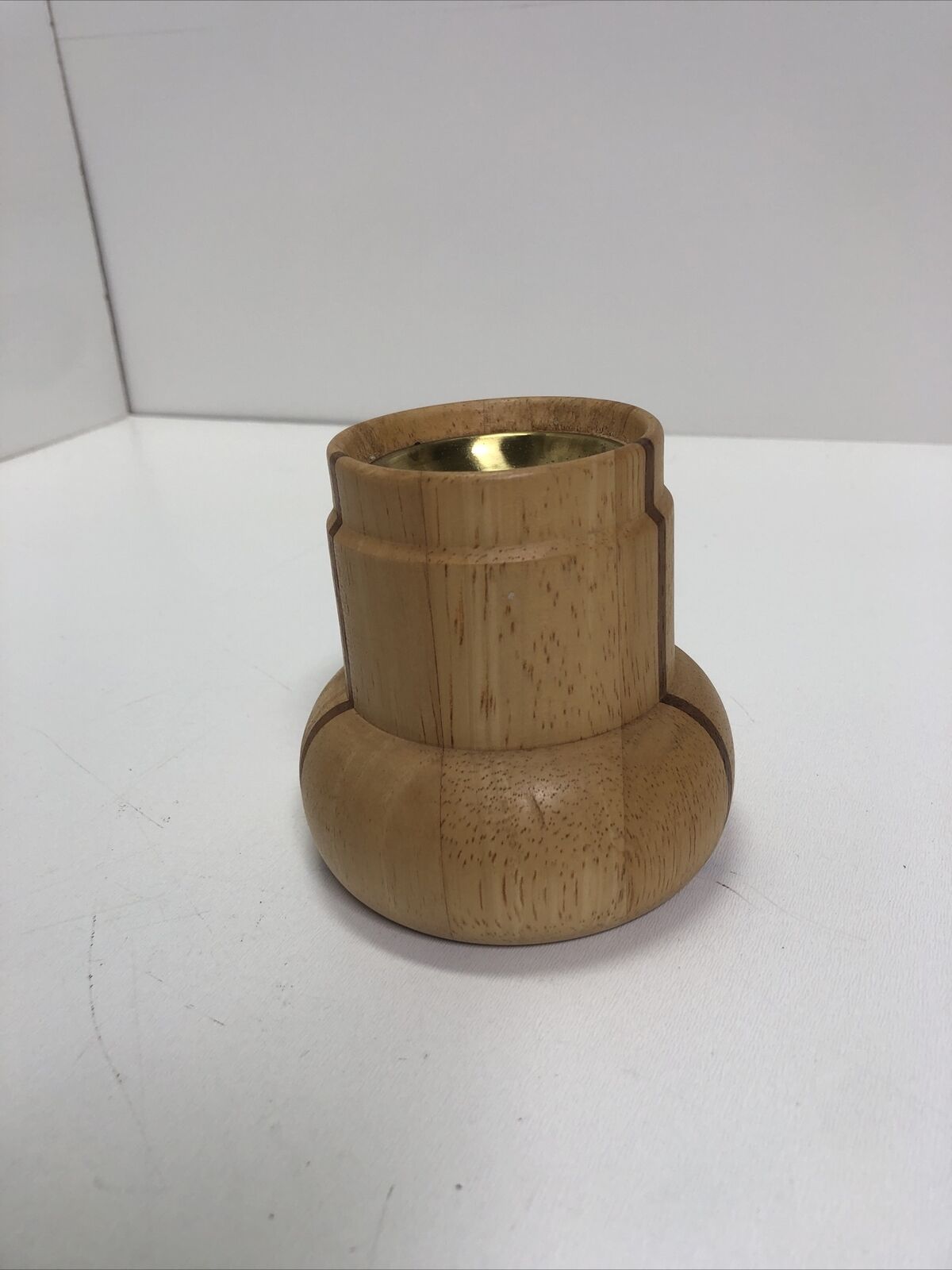 Vintage Dansk Candle Holder Staved Teak Mid Century Modern MCM Quistgaard