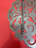 Antique Silverplate Expandable Trivet Au Bon Marche' - Paris Ornate Scrollwork