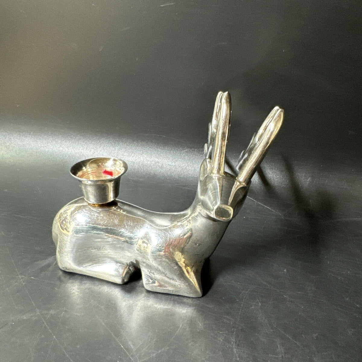 Vintage Metal Deer Candle Holder