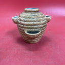 Studio Art Pottery Vessel Vase Ribbed Sides 5 1/4" Tall Signed 1958