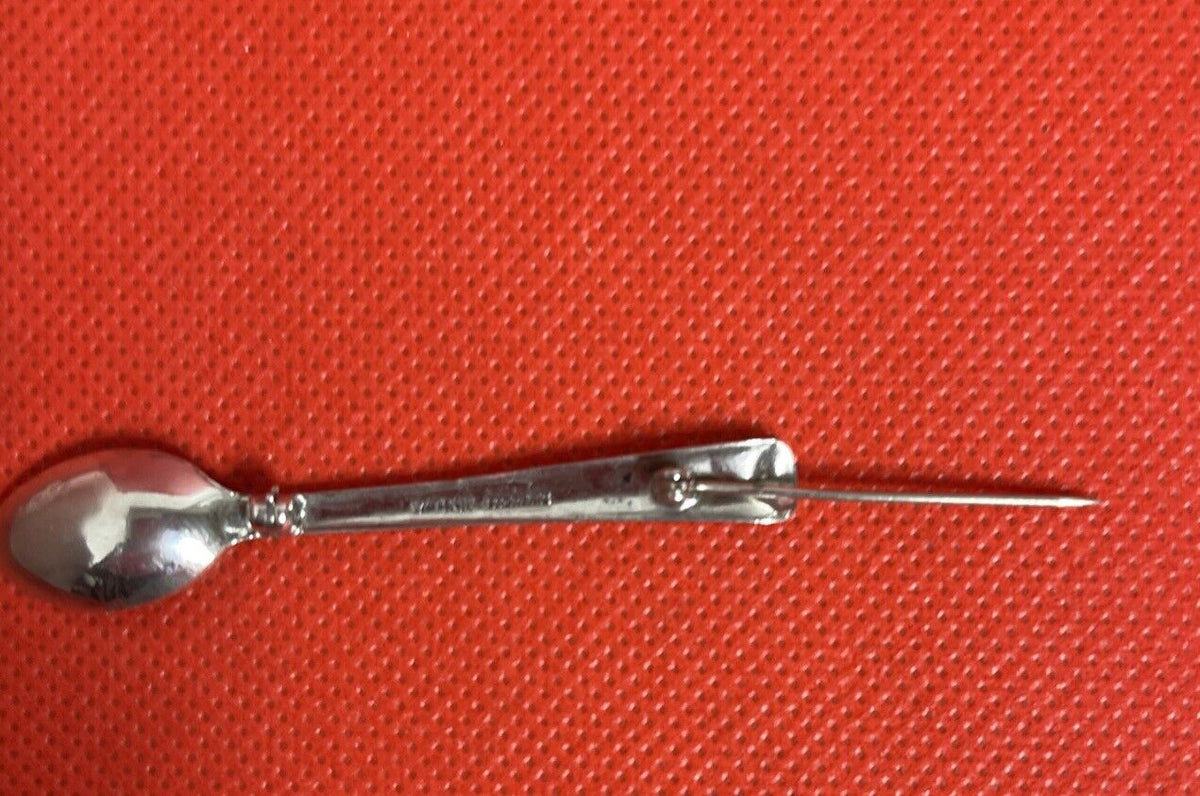 Vintage Sterling Silver 925 Spoon Brooch Jewelry -4.7g