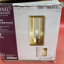 Home Decorators Closmere 5 in. 1-Light Brushed Gold Wall Mount Sconce Light