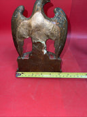 Pair of Patriotic JFK Reproduction Bronze Eagle Bookends (Damage)
