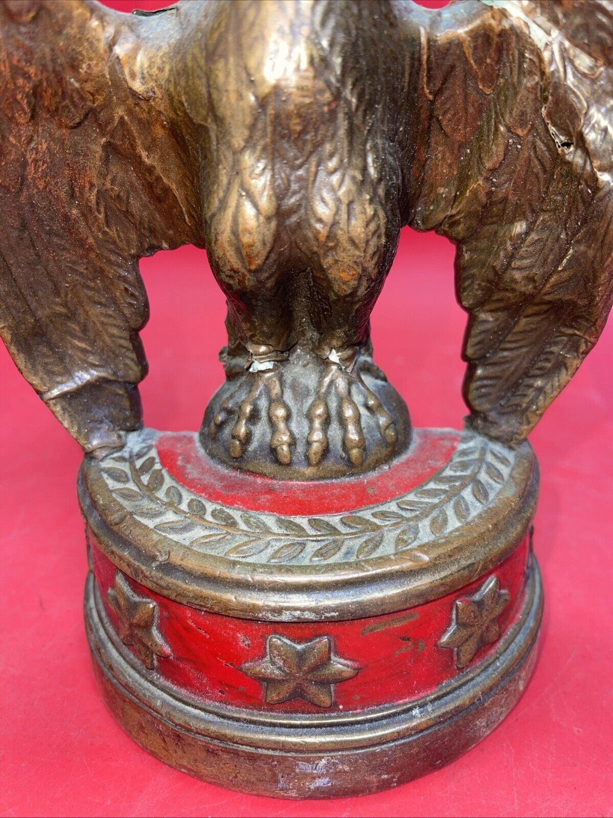 Pair of Patriotic JFK Reproduction Bronze Eagle Bookends (Damage)