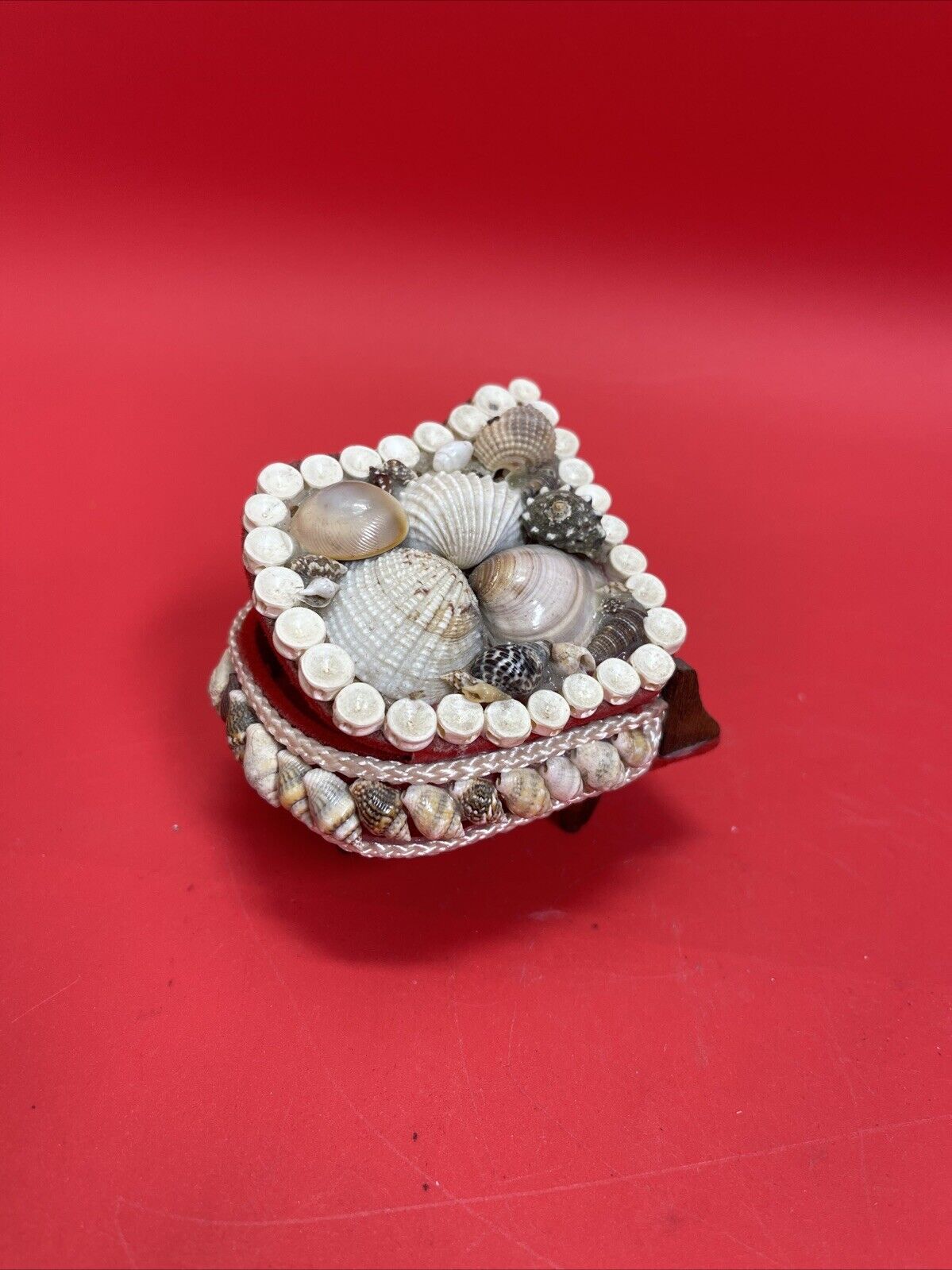 Vintage Sea Shell Encrusted Jewelry / Trinket Box Lot 5