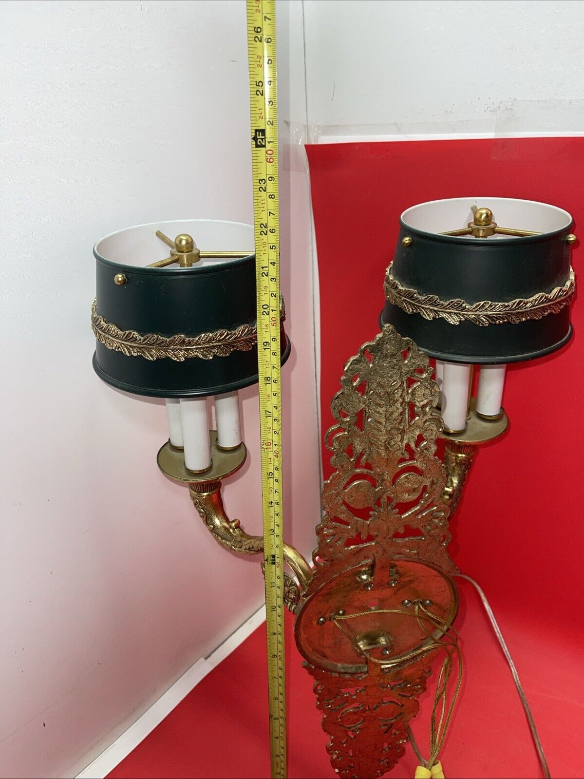 Vintage French Louis XV Rococo Gold Gilt Brass Wall Sconce