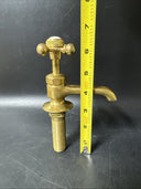 Vintage BRASS BATH HOT & COLD KITCHEN SINK BASIN CROSS HANDLE TAPS OLD