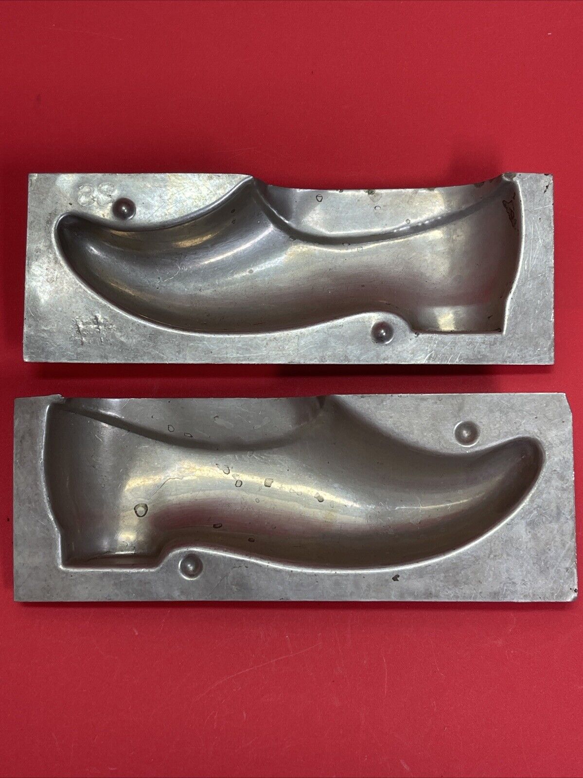 B-M Chocolate Solid Nickel Silver Dutch Shoe #28 Candy Mold Vintage