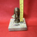 Vintage Liszt Bust 2.5” Classical Music Connemara Marble Solid Brass Irish Made