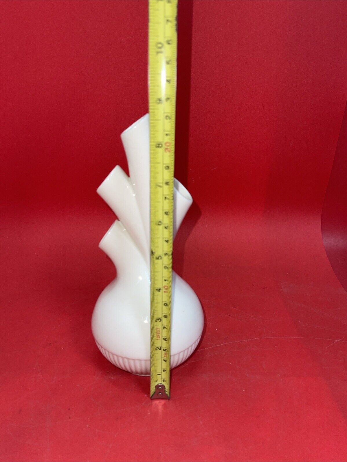 Vintage Lenox USA Aorta Heart Ivory 4 Stem Bud Vase Ribbed Edge