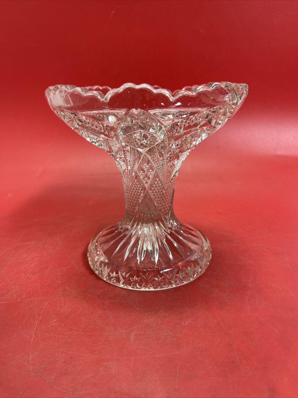 Pedestal Crystal Center Table Vase / Fruit Bowl