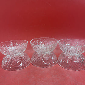 Clear Glass Small Serving Condiment Bowl Candy Nut Dish 1.5” Tall 4.5” Wide