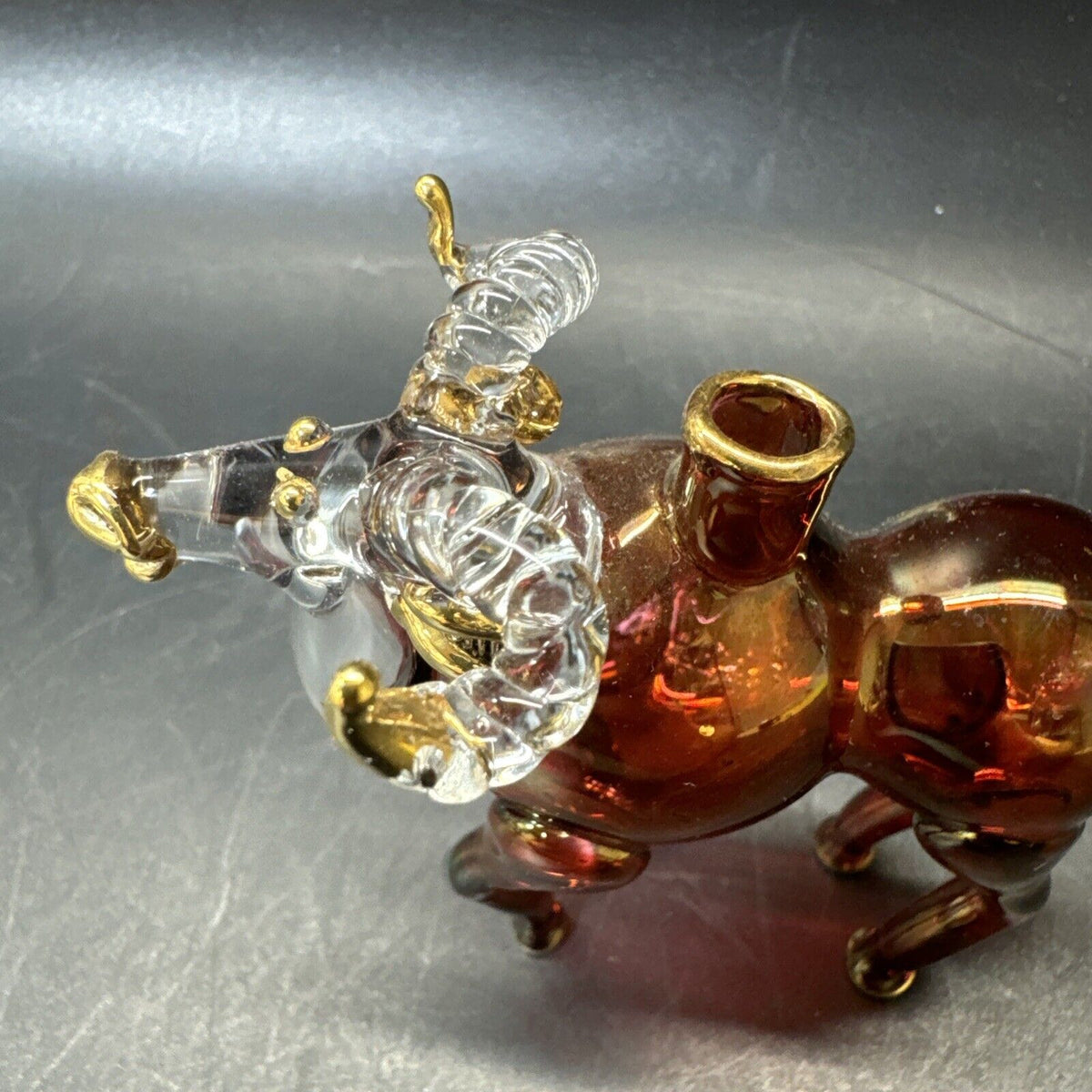 Vintage Hand Blown Glass Horse Perfume Bottles/ Lot Of 3