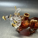 Vintage Hand Blown Glass Horse Perfume Bottles/ Lot Of 3