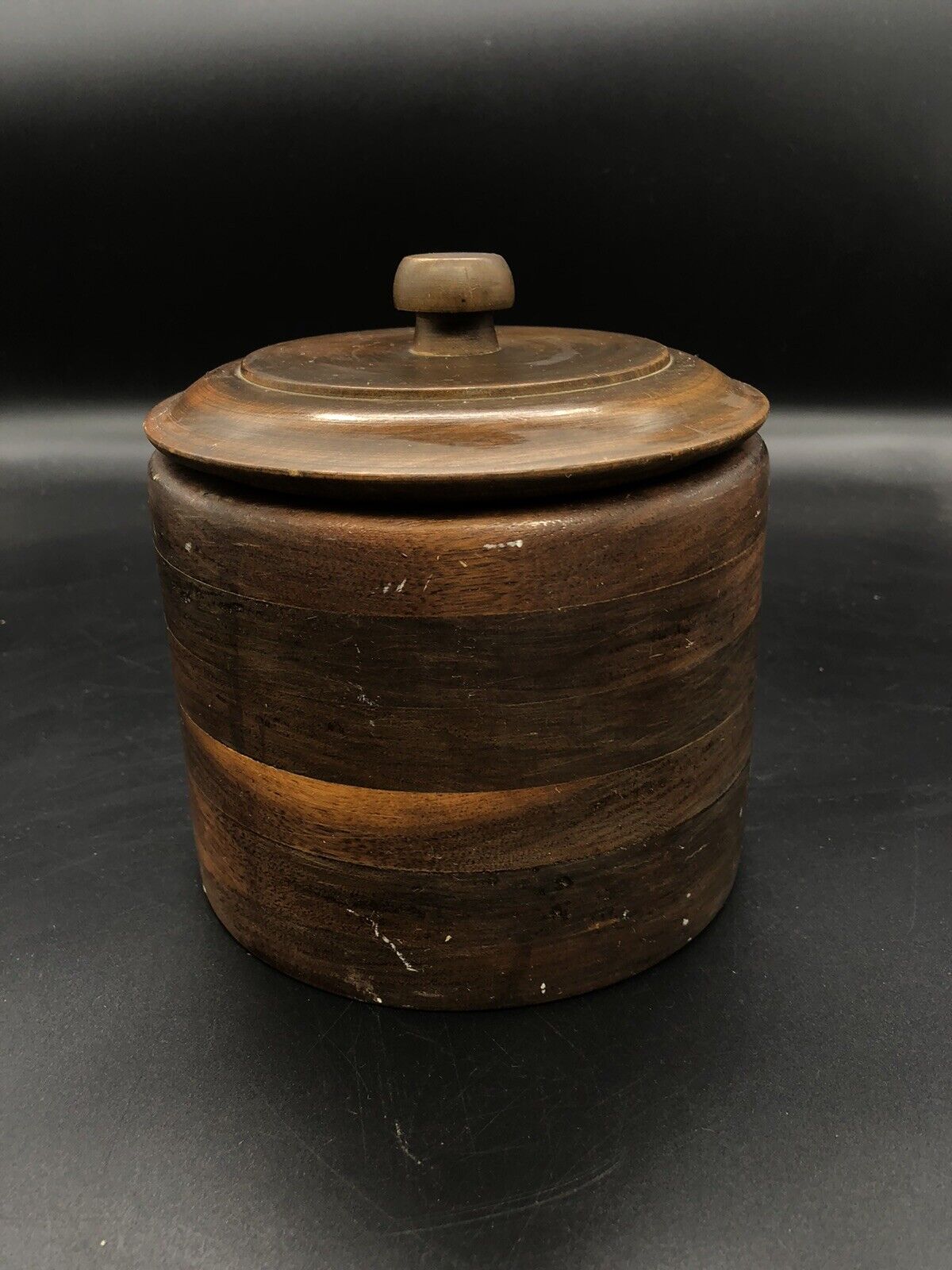 Vintage Multi Wood Mosaic Hand Turned Bowl Vase Segmented