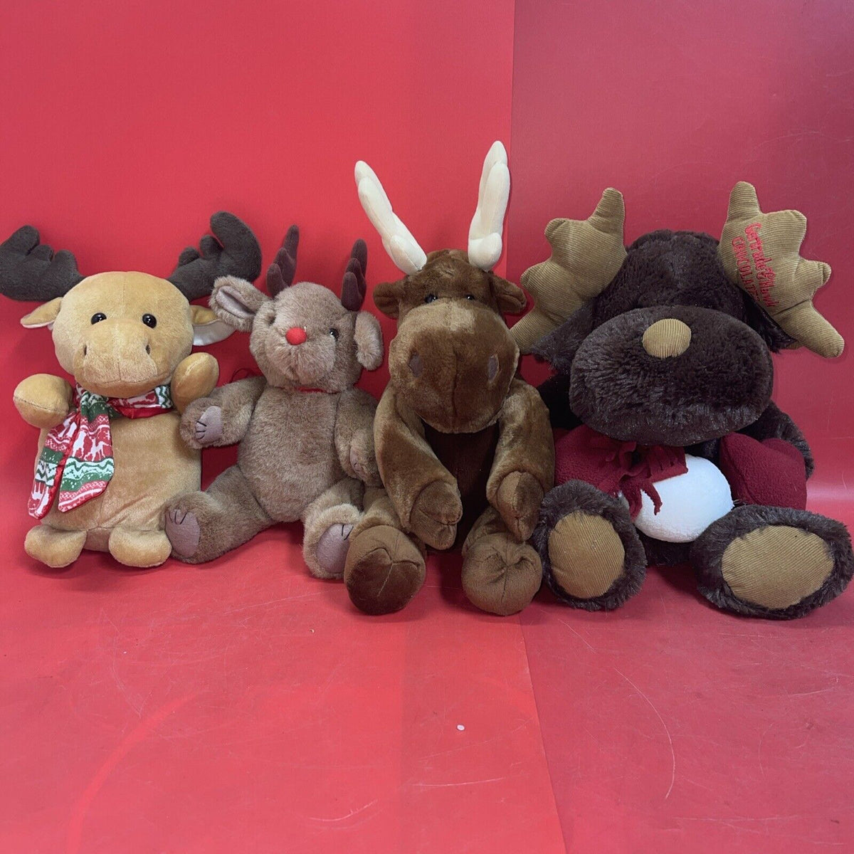 Vintage Reindeer Christmas Plush Lot 4